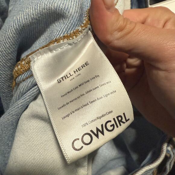 Still Here Cowgirl Straight Cut-Out Knee Jeans - Picture 4 of 6